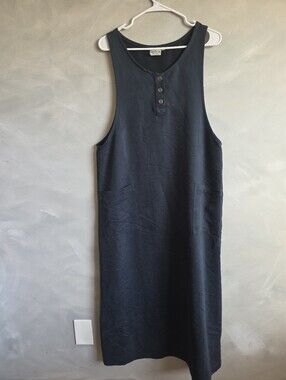 Vintage Match Made In USA Navy Blue Pinafore Jumper Dress Large